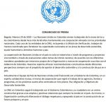 Comunicado sobre relaciones entre ONU y Colombia 01032020