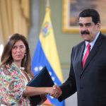 Embajadora de la Unión Europea  en Venezuela, Isabel Brilhante Pedrosa con El Presidente Nicolas Maduro