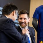 Presidente del Barcelona Josep Maria Bartomeu y Lionel Messi