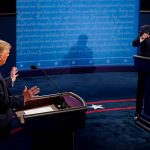 Debate entre el presidente de EEUU, Donald Trump, y el candidato demócrata Joe Biden en el primer debate de cara a las elecciones de noviembre. Morry Gash/Pool via REUTERS