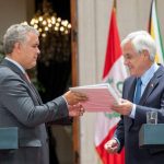 Iván Duque recibe de manos de Sebastián Piñera la dirección de Prosur.Foto Presidencia