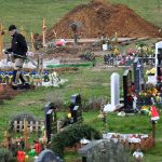 Un trabajador cava tumbas en un cementerio en Londres, Reino Unido,enero REUTERS/Toby Melville
