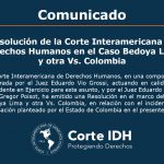 Comunicado de ha emitido una Resolución en el marco del Caso Bedoya Lima y otra Vs. Colombia caso Jineth Bedoya