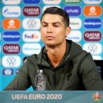 Cristiano Ronaldo durante una conferencia de prensa por la Euro 2020, en el Puskas Arena, Budapest, Hungría - June 14, 2021 UEFA/Distribuida vía REUTERS.
