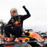 Max Verstappen de Red Bull celebra luego de ganar el Gran Premio de Francia de la Fórmula 1 en el Circuito Paul Ricard de Le Castellet, Francia. 20 de junio, 2021. Pool via REUTERS/Nicolas Tucat