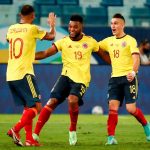 Edwin Cardona celebra el único gol en el partido Colombia-Ecuador en la COPA AMERICA