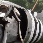 Avión DC3 que se accidentó el pasado jueves en zona boscosa del municipio de Restrepo, en el Meta