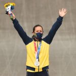 Mariana Pajón se mostró feliz luego de conseguir la medalla de plata en la final de BMX racing.