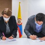 El ministro del Deporte, Guillermo Herrera Castaño, y Dolly Montoya, rectora de la Universidad Nacional suscribieron el acuerdo, que significa un punto de partida a la independencia del laboratorio de Control al Dopaje.