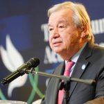 El Secretario General de la ONU, António Guterres, pronuncia su discurso en el evento de la Justicia Especial por la Paz en Colombia.Mision de Verificación de la ONU en Colombia