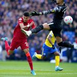 Momento del gol de Luis Díaz de Liverpool en la victoria ante el Brighton & Hove Albion