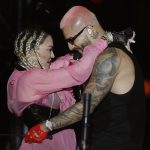 Maluma cantó el 30 de abril durante su concierto "Medallo en el mapa" en Medellín junto a la cantante Madonna (i). EFE/Luis Eduardo Noriega A.
