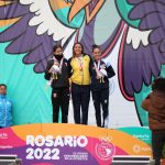 Jimena Leguizamón se colgó la medalla de oro en natación de carreras, en la modalidad 200 metros espalda de los III Juegos Suramericanos de la Juventud.Foto COC