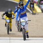 Mariana Pajón, triple medallista olímpica de bicicrós, ratificó su poderío al imponerse en la prueba por series este viernes en los XIX Juegos Bolivarianos, en Valledupar