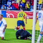 James Rodríguez celebra su gol ante Guatemala (40′) Foto FCF