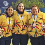 Sara López, Valentina Suárez y Alejandra Usquiano se quedaron con los tres primeros puestos en tiro con arco compuesto