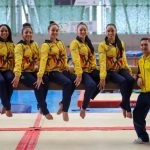 Un nuevo bronce  de nuestras damas de la gimnasia. Las deportistas colombianas se montaron al podio en la competencia artística por equipos. en ASU2022