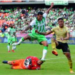 Atlético Nacional desperdició una gran chance de quedar solo en la punta de la Liga 2022-II al empatar en casa 1-1 con Águilas Doradas. Foto DIMAYOR