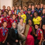 Entrega de reconocimientos a jugadoras y entrenador de la Selección Colombiana de Fútbol femenino Sub-17-B