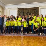 El presidente, Gustavo Petro, recibió a la selección Colombia y le entregó incentivos a las jugadoras y entrenador. Foto Presidencia