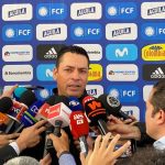 Héctor Cárdenas, técnico de la Selección Colombia Sub-20 atiende a la prensa en la capital de la República.Foto FCF