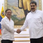 Presidentes Gustavo Petro y Nicolás Maduro reunidos en Venezuela. Foto Andrea Puentes