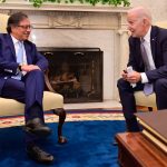 Presidente Gustavo Petro en reunión con el Mandatario de EE.UU., Joe Biden, en la Casa Blanca