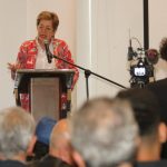 La Ministra Gloria Inés Ramirez interviene en el Internacional por la Transformación del Trabajo.Foto Mintrabajo