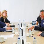 El fiscal de la CPI, Karim Khan y el presidente de la JEP, Roberto Vidal Foto Jurisdicción Especial para la Paz