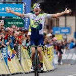Georg Zimmermann celebrando su victoria de la sexta etapa del Dauphiné.Foto ©A.S.O. / Billy Ceusters