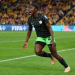 Asisat Oshoala se convirtió en la primera jugadora africana en marcar en tres Copas Mundiales Femeninas de la FIFA distintas. Foto FIFA