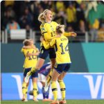 Jugadoras de Suecia celebran el triunfo ante Japón,Foto FIFA