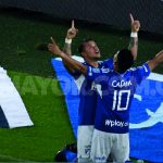 Leonardo Castro celebra el segundo gol de Millonarios-Foto Dimayor