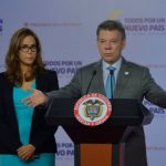 Presidente Juan Manuel Santos junto a la ministra de Educación, Gina Parody