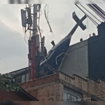 Helicóptero turístico cayó en un edificio de Manrique, Medellín