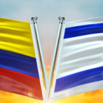 Banderas de Israel y Colombia