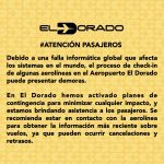 Control de tránsito aéreo en Colombia sin afectaciones pese a fallo