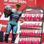 El piloto colombiano David Alonso se proclamó campeón mundial del Moto3, durante la noche de este sábado de Colombia