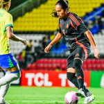 Concluyó la fecha FIFA para la Selección Colombia femenina. Este martes 29 de octubre, la ‘Tricolor’ disputó su segundo partido del mes frente a Brasil y terminó siendo derrota por 3-1 en el Estádio Kleber José de Andrade.Foto FCF