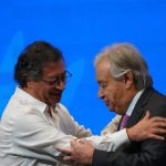 Gustavo Petro y Antonio GuterresEl secretario general de la ONU, Antonio Guterres, advirtió, sin embargo, que la coca comprada por el Estado tendría que ser utilizada de forma positiva. Foto La COP16