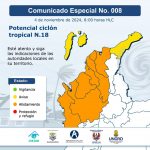 El Instituto de Hidrología, Meteorología y Estudios Ambientales (IDEAM) ha emitido una alerta de aviso debido a las fuertes lluvias e inundaciones que afectan la zona occidental y central del Mar Caribe, así como varios departamentos en Colombia. Estas condiciones climáticas adversas son el resultado del paso de ciclones tropicales en la región caribeña.