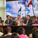 La rueda de prensa, que se desarrolló al norte de Bogotá, contó con la presencia del presidente del equipo, Carlos Mario Zuluaga, Nicolás Maya, CEO del equipo y miembro de la junta directiva y el técnico Aléxis García, entre otras personalidades del club.