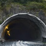 Boca del Túnel principal de la Línea, entre Cajamarca y Calarcá, cuyas obras fueron inspeccionadas hoy por el Presidente Santos