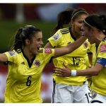Daniela Montoya celebra el gol en el Moncton Stadium / AFP