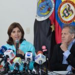Durante la rueda de prensa la Canciller, María Ángela Holguín, dijo que fue importante que la OEA constatará la situación de la frontera