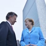 Santos con Canciller de la República Federal de Alemania, Ángela Merkel