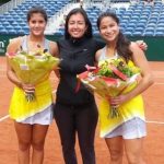 María Paulina Pérez y ‘Mafe’ Herazo, tenistas colombianas.