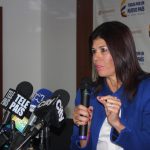 Ministra Natalia Abello en Rueda de Prensa Base Gravable 1