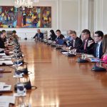 El Presidente Juan Manuel Santos lidera este lunes la reunión del Consejo de Ministros en la Casa de Nariño, en el que se tratan temas de la agenda del Gobierno Nacional.