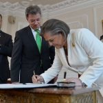 Ante el Presidente Juan Manuel Santos se posesionó Clara López Obregón como nueva Ministra de Trabajo, durante una ceremonia realizada este miércoles en la Casa de Nariño.